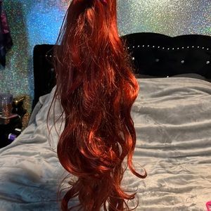 Long Curly Burgundy Wig NWT